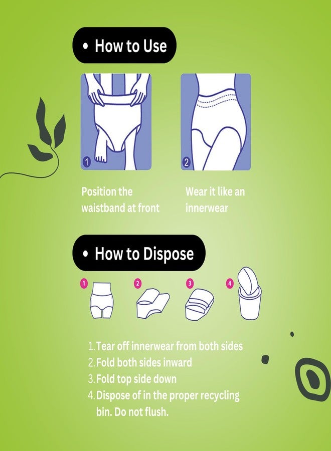 CareDone Disposable Period Panties for Women & Girls | 360° Protection | Soft and Flexible | Overnight Comfort | Protects From Heavy Flow | Rash Free and Toxin Free. (10 Panties (S-M)) - Image 4